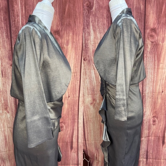 R&M Richards 2pc iridescent mother of the bride dress with shrug women’s size 6 - Picture 7 of 17